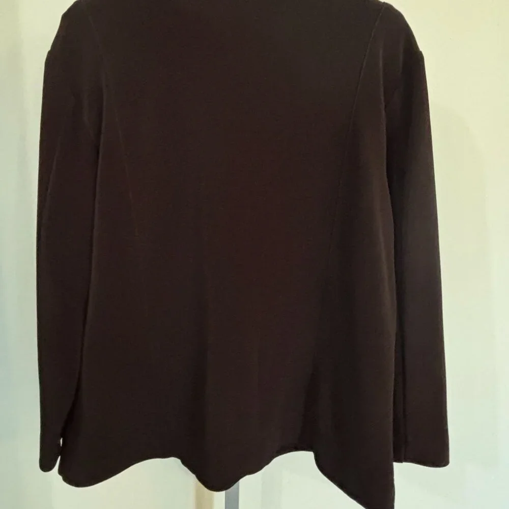 Chicos Brown Zip Up Jacket Decorative Heart Patch Size 3 XL 16 18 - Picture 6 of 10
